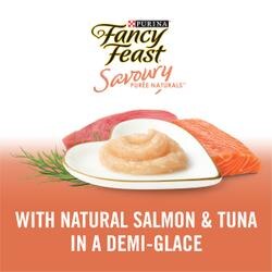 With natural salmon & tuna in a demi-glace