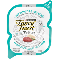 Fancy Feast Petites Pâté Entrée de Poisson Blanc et Thon Nourriture pour Chat Gourmet