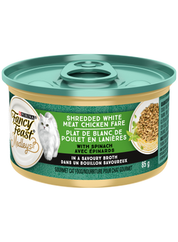 Fancy Feast® Medleys™ Shredded White Meat Chicken Fare with Spinach in a Savoury Broth