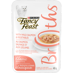 Fancy Feastᴹᴰ Bouillons Classiques au Saumon Sauvage et aux Légumes Complément pour Chats