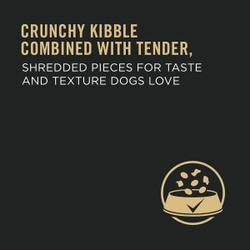 Crunchy kibble combined with tender shredded pieces