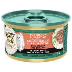 Fancy Feastᴹᴰ Medleys🅪 Saumon Sauvage à la Florentine avec Épinards dans un Bouillon Léger Nourriture pour Chat Gourmet
