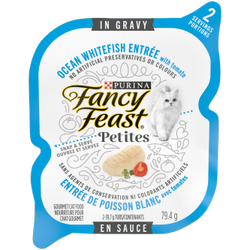 Fancy Feastᴹᴰ Petites Entrée de Poisson Blanc avec Tomates en Sauce Nourriture pour Chat Gourmet