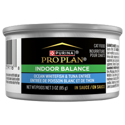Pro Planᴹᴰ Indoor Balance Entrée de poisson blanc et de thon en sauce nourriture pour chats