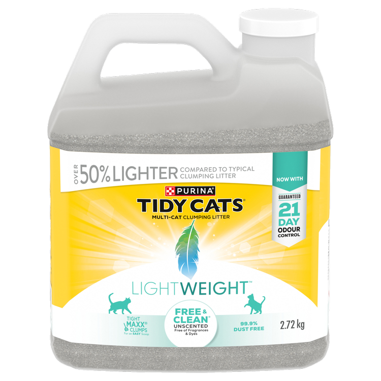 Tidy Catsᴹᴰ Poids Plumeᴹᴰ Free & Clean(MD) Non Parfumée Litière Agglomérante Multichat
