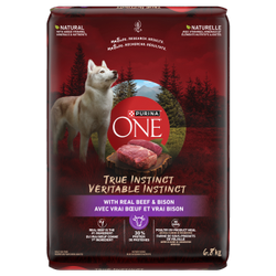 Purina ONE🅫 Véritable Instinct avec Vrai Boeuf et Vrai Bison Nourriture Sèche pour Chiens