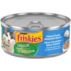 Friskies Chats d'Interieur Dîner de Poisson de Mer Blanc Émietté avec Légumes du Jardin en Sauce Nourriture pour Chats