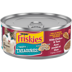 Friskies Tasty Treasures avec Poulet et Thon en Sauce Nourriture Humide pour Chats
