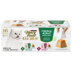 Fancy Feast® Gems® Mousse Paté with a Halo of Savoury Gravy Chicken & Beef Collection Wet Cat Food
