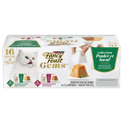 Fancy Feastᴹᴰ Gemsᴹᴰ Mousse en Pâté Avec Un Halo De Sauce Savoureuse Collection Poulet et Bœuf Nourriture Humide pour Chats