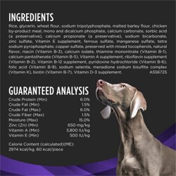 Ingredients, guaranteed analysis