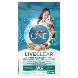 Purinaᴹᴰ ONEᴹᴰ LiveClearᴹᴰ Formule réduisant les allergènes avec du vrai poulet comme premier ingrédient Nourriture pour Chats Adultes