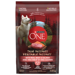 Purinaᴹᴰ ONEᴹᴰ Véritable Instinct avec Vrai Boeuf et Vrai Saumon Nourriture pour Chiens