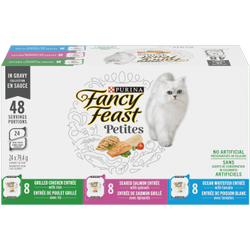 Fancy Feastᴹᴰ Petites Collection en Sauce Nourriture pour Chat Gourmet Variété 24 Emballages