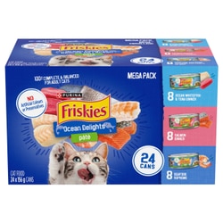 Purinaᴹᴰ Friskiesᴹᴰ Pâté Délices de l'Océan Nourriture pour Chats 24 x 156 g
