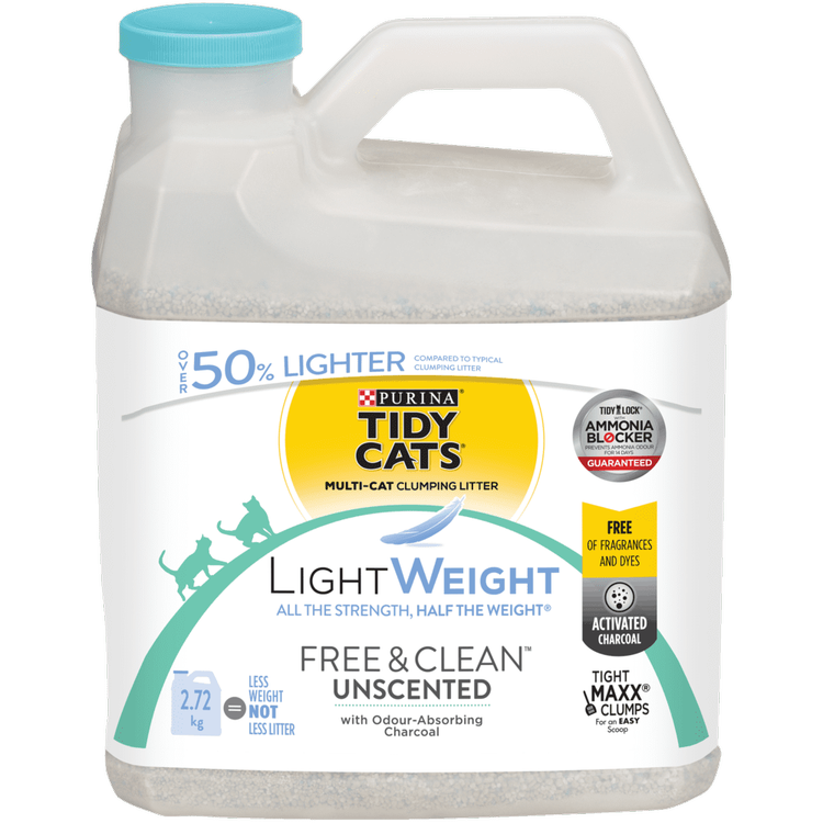 Tidy Catsᴹᴰ Poids Plumeᴹᴰ Free & Cleanᴹᴰ Non Parfumée Litière pour Chats Agglomérante pour Plusieurs Chats