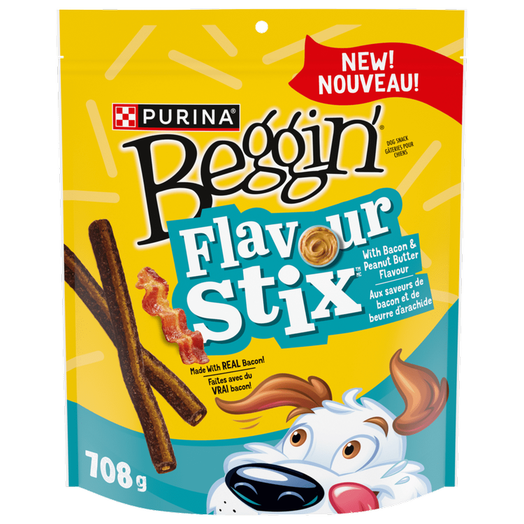 Beggin’ᴹᴰ Flavour Stixᴹᴰ Aux saveurs de bacon et de beurre d’arachide gâteries pour Chiens