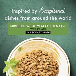 Inspired by exceptional dishes from around the world - shredded chicken fare with spinach in a savoury broth