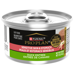 Pro Planᴹᴰ Peaux et estomacs sensibles – Nourriture humide pour chats adultes, Entrée de canard sans grains classique