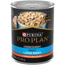 Pro Planᴹᴰ Focusᴹᴰ Formule Grandes Races Entrée de Poulet et Riz Bouchees en Sauce Adulte Nourriture Humide pour Chiens
