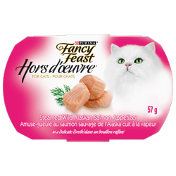 Fancy Feastᴹᴰ Hors d'Oeuvreᴹᴰ Amuse-Gueule au Saumon Sauvage de l'Alaska Cuit à la Vapeur pour Chats