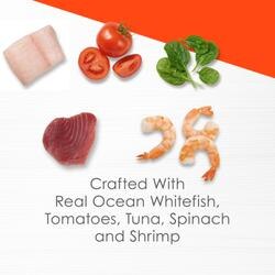 Crafted with real ocean whitefish, tomatoes, tuna, spinach and shrimp