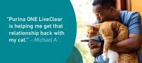 purina one liveclear testimonial with caption