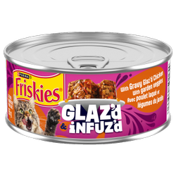 Friskies® Glaz'd & Infuz’d With Gravy Glaz’d Chicken with Garden Veggies