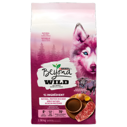 BEYOND WILDᴹᴰ INSPIRÉ DE LA CHASSE 1ER INGRÉDIENT DU BŒUF NATUREL RICHE EN PROTÉINES RECETTE DE BŒUF ET D’ŒUFS