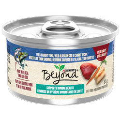 Beyondᴹᴰ Recette de Thon Sauvage, de Morue Sauvage de l’Alaska et de Carottes en Sauce Nourriture pour Chats