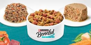 beneful products lined up for dry and wet food