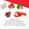 Crafted with real ocean whitefish, tomatoes, tuna, spinach and accents of real lobster
